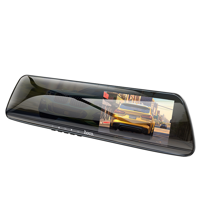 Відеореєстратор Hoco DV4 Dual channel з екраном 4.5-дюйма та камерою заднього вигляду (Iron gray) в магазині vchehle.ua