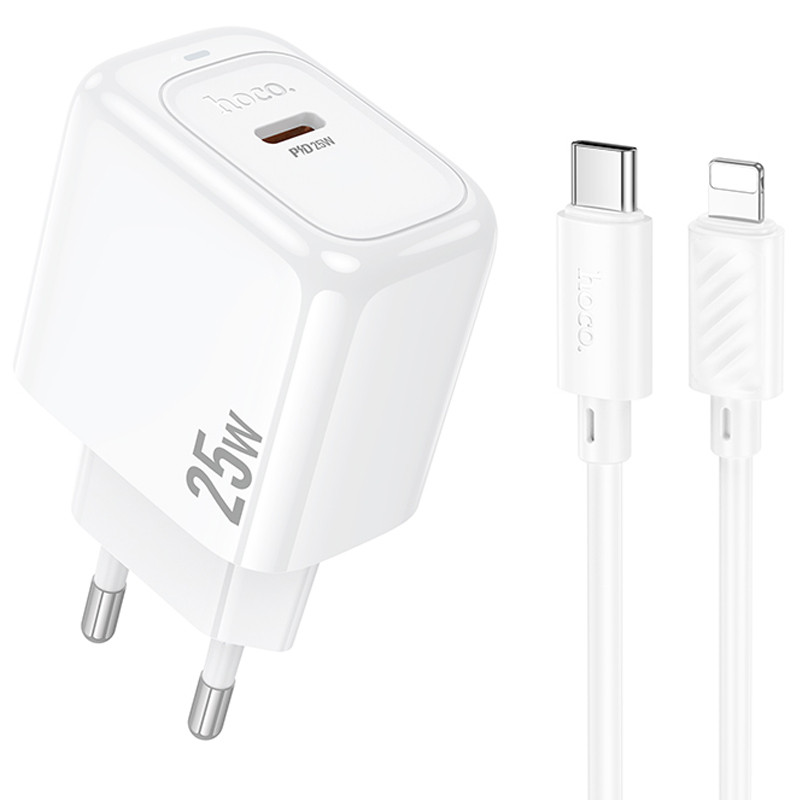 СЗУ Hoco CS53A Surplus PD25W (1USB-C) + Type-C to Lightning (White)