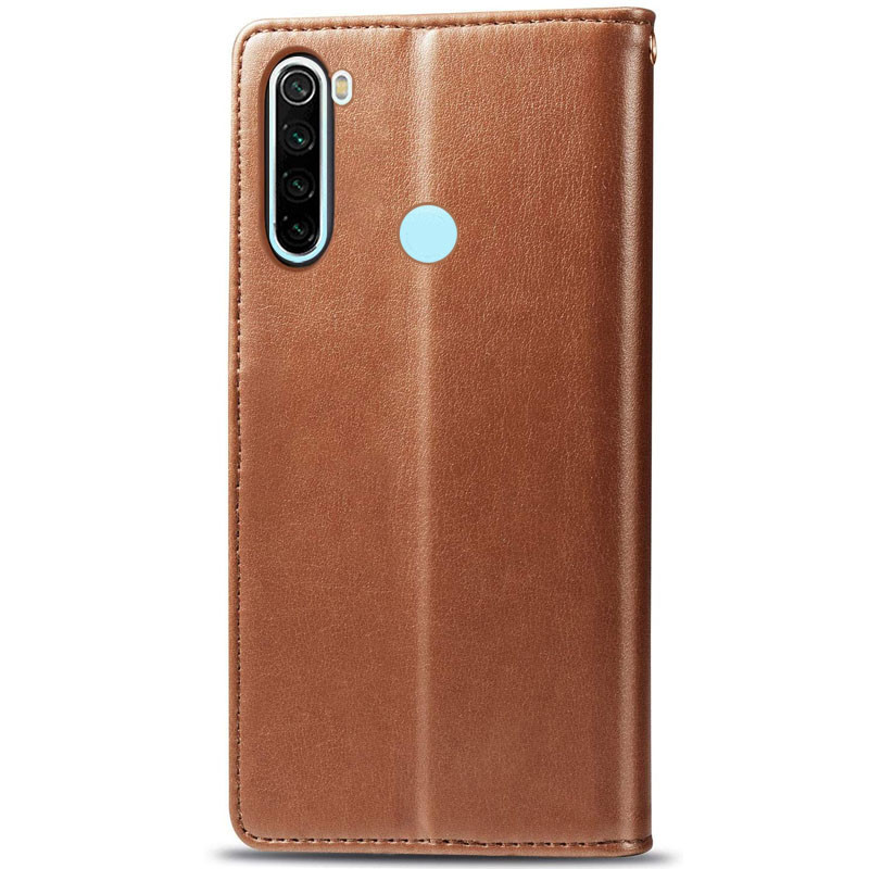 Шкіряний чохол-книжка GETMAN Gallant (PU) для Xiaomi Redmi Note 8T (Коричневий) в магазині vchehle.ua