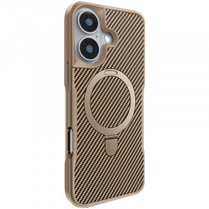 TPU+PC чехол Metal Buttons with Magnetic Safe Carbon Ring для Apple iPhone 16 (6.1")