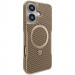 TPU+PC чехол Metal Buttons with Magnetic Safe Carbon Ring для Apple iPhone 16 (6.1") (Золотой)