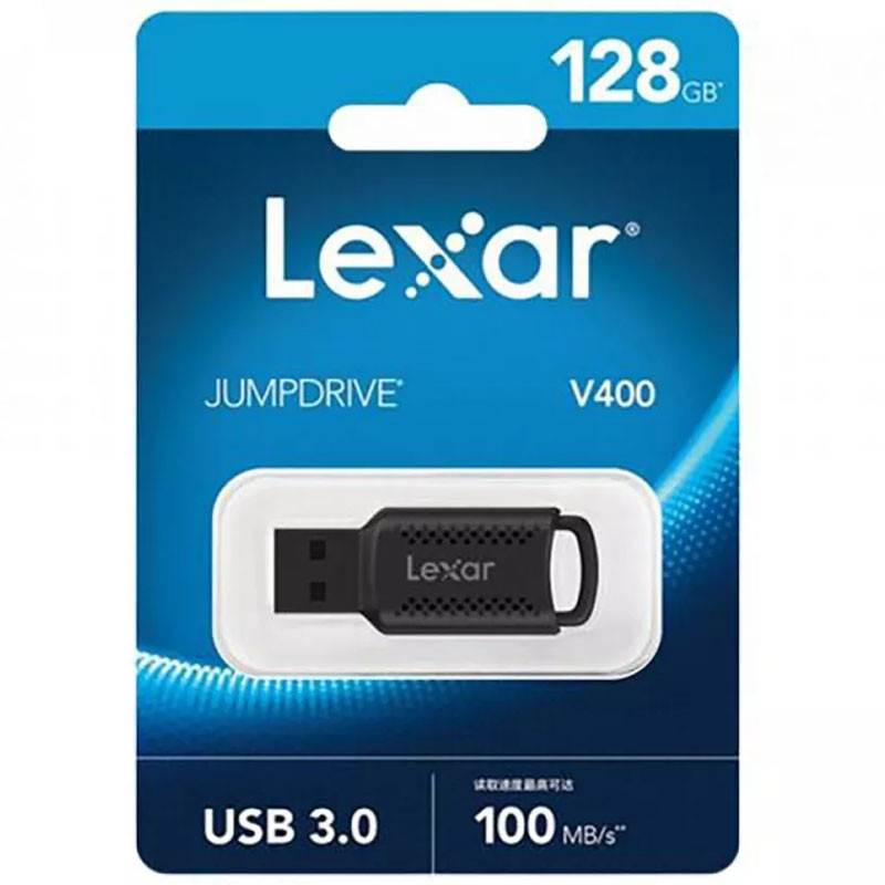 Флеш накопитель LEXAR JumpDrive V400 (USB 3.0) 128GB (Black) в магазине vchehle.ua