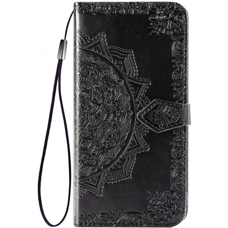 Кожаный чехол-книжка Art Case с визитницей для Realme C11 (2021) (Черный)