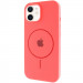 Чехол Silicone Case Full Protective (AA) with Magnetic Safe для Apple iPhone 11 (6.1") (Арбузный / Watermelon red)