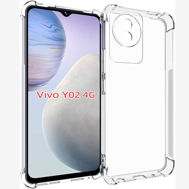 TPU чехол GETMAN Ease logo усиленные углы Full Camera для Vivo Y02 (Бесцветный (прозрачный))