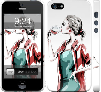 

Чехол Девушка с бокалом для Apple iPhone 5S 841279