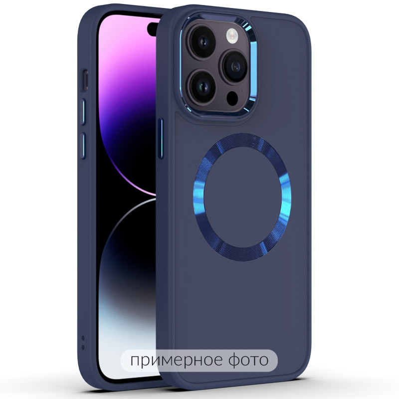 TPU чохол Bonbon Metal Style with Magnetic safe на Apple iPhone 16 Pro Max (6.9") (Синій / Cosmos Blue)