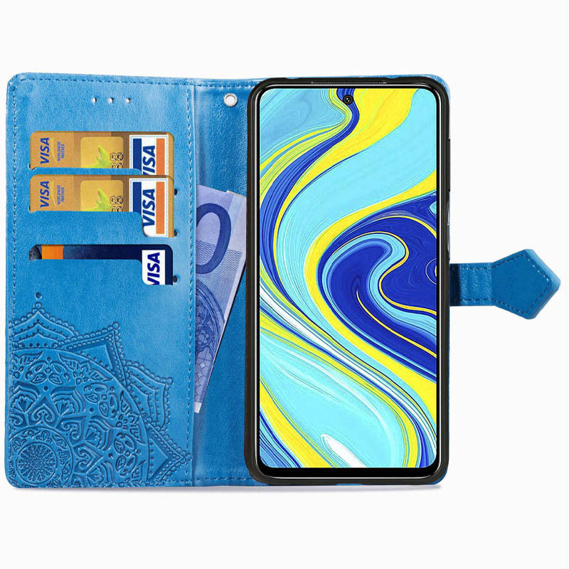 Купити Шкіряний чохол-книжка Art Case з візитницею на Xiaomi Redmi Note 9 / Redmi 10X (Синій) на vchehle.ua