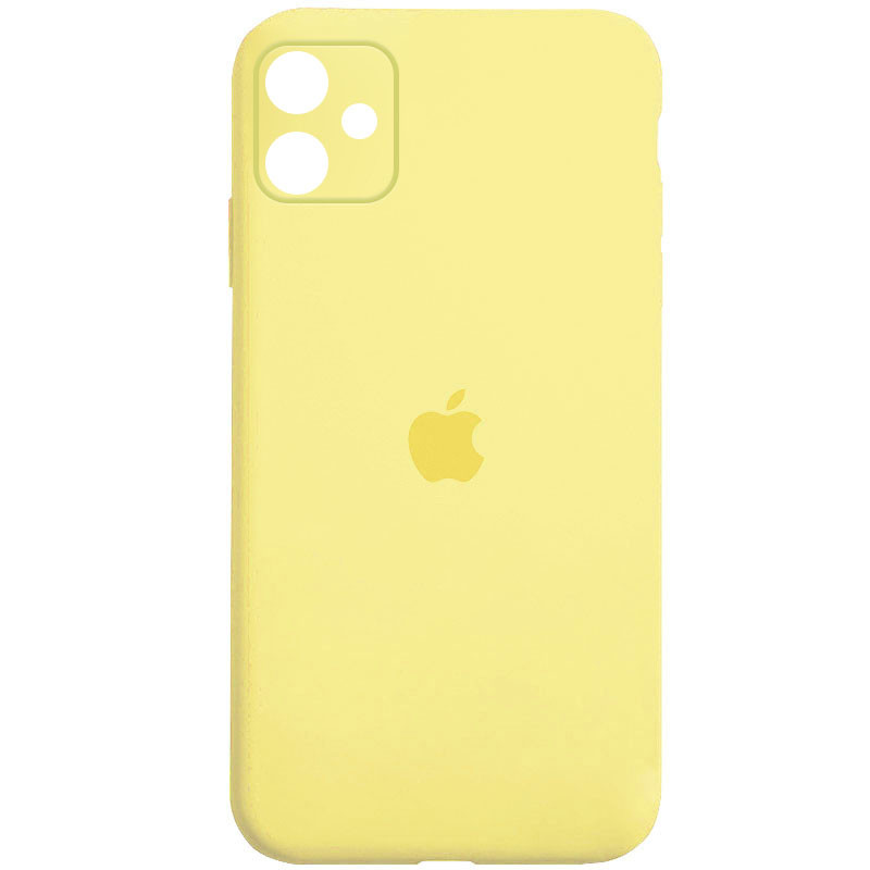 Чехол Silicone Case Square Full Camera Protective (AA) для Apple iPhone 11 (6.1") (Желтый / Yellow)