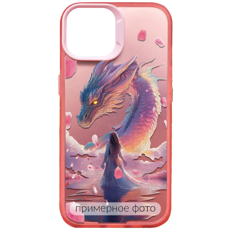 TPU+PC чехол TakiTaki Fantasy magic glow для Xiaomi Poco X5 Pro 5G / Note 12 Pro 5G (Pink Dragon - Pink)