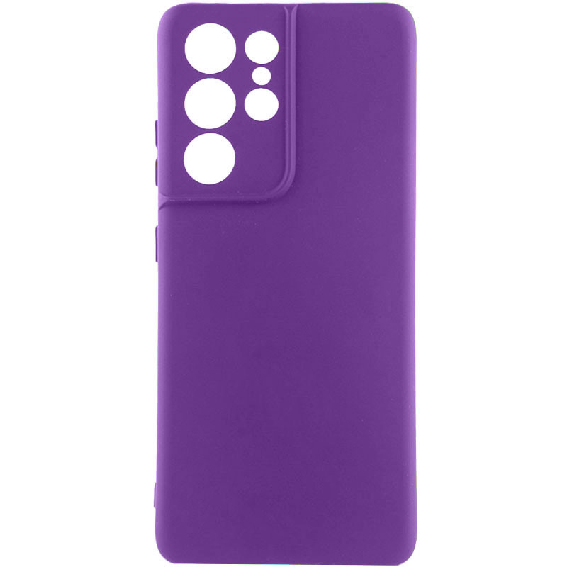 Чехол TPU GETMAN Liquid Silk Full Camera для Samsung Galaxy S22 Ultra (Фиолетовый / Purple)