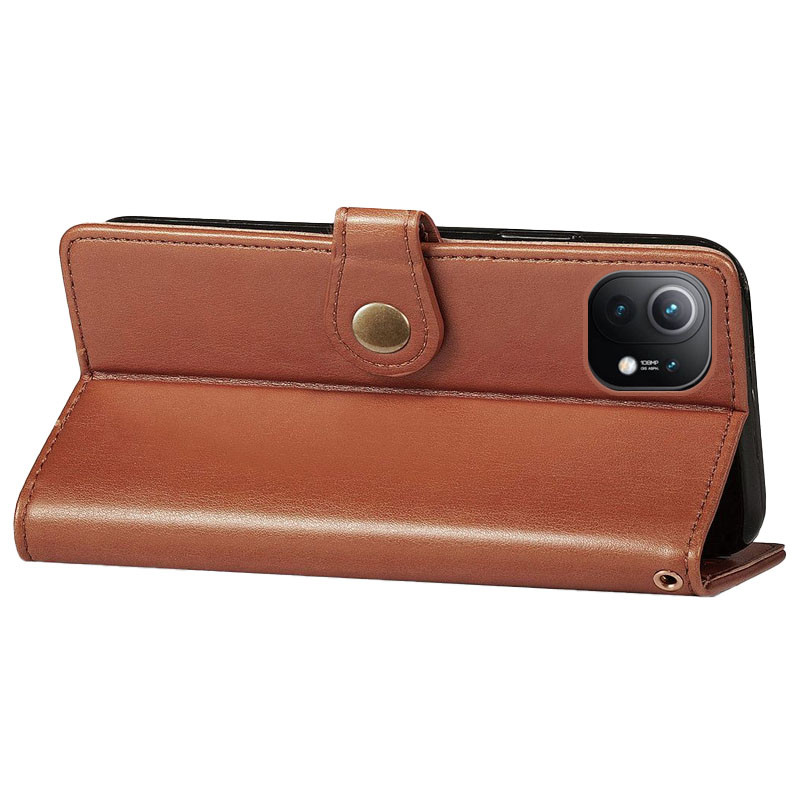 Купити Шкіряний чохол-книжка GETMAN Gallant (PU) для Xiaomi Mi 11 (Коричневий) на vchehle.ua