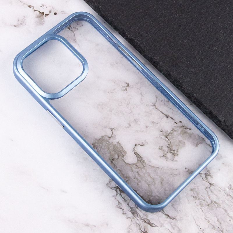 Фото TPU+PC чохол Epik Chrome Buttons на Apple iPhone 13 Pro (6.1") (Блакитний) на vchehle.ua