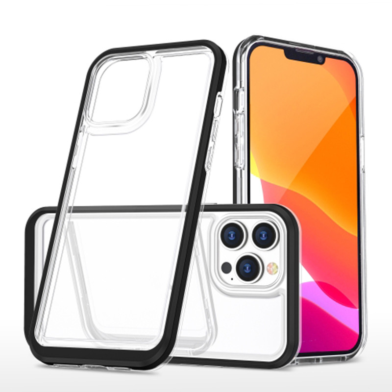 TPU+PC чехол Clear 360 для Apple iPhone 13 Pro Max (6.7") (Черный)