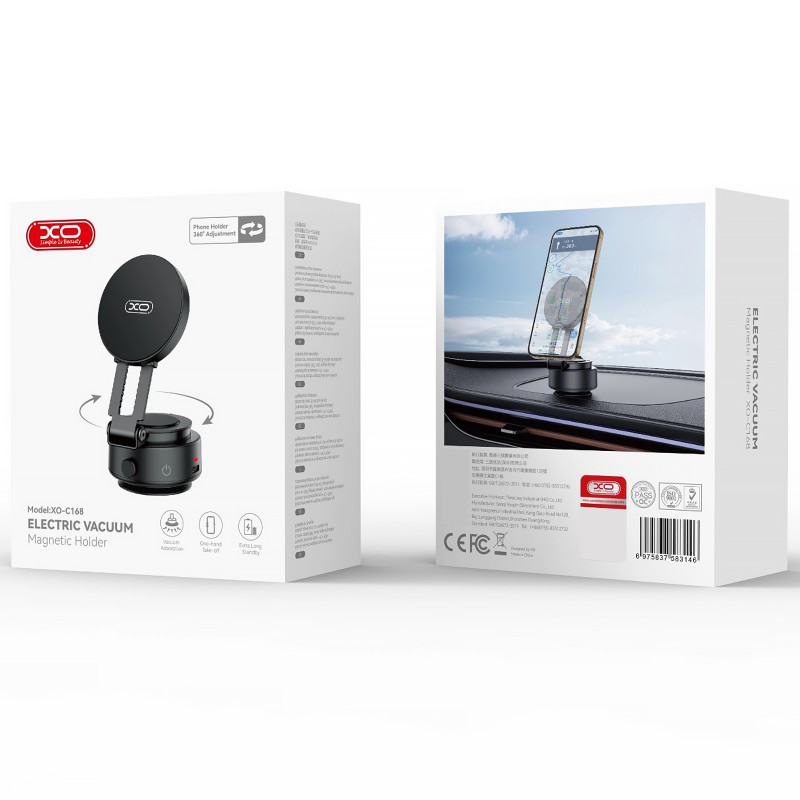 Автодержатель XO C168 Rotary Adsorption Magnetic 360° (Black) в магазине vchehle.ua