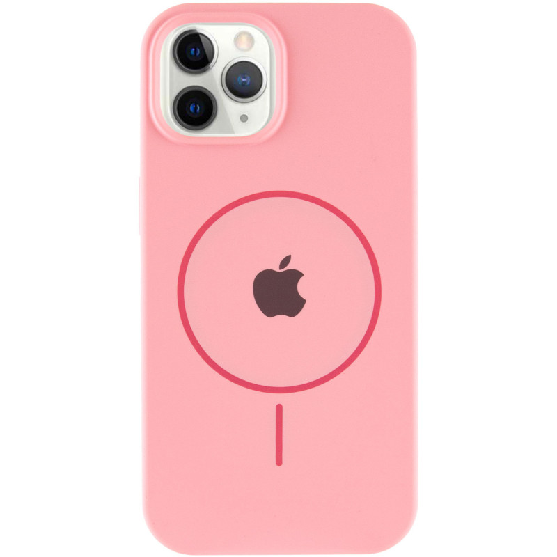 Фото Чохол Silicone Case Full Protective (AA) with Magnetic Safe на Apple iPhone 12 Pro Max (6.7") (Рожевий / Light pink) на vchehle.ua