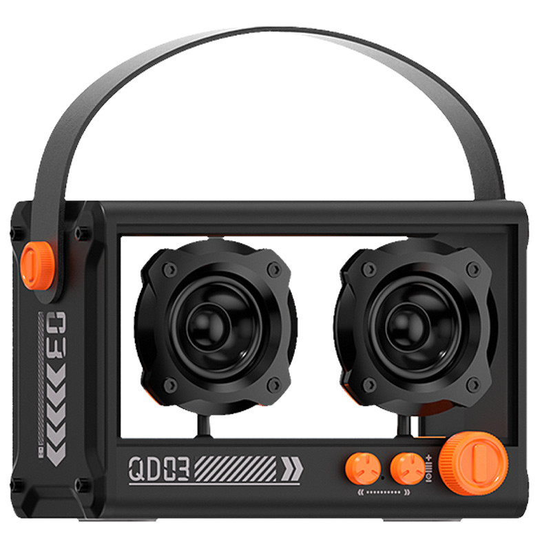 Фото Bluetooth колонка QD03 Transparent з мікрофоном (Black) на vchehle.ua