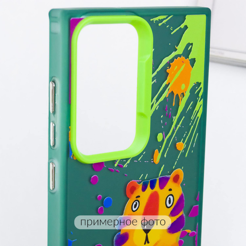 TPU+PC чехол TakiTaki Graffiti magic glow для Samsung Galaxy A53 5G (Shocked tiger / Green) в магазине vchehle.ua