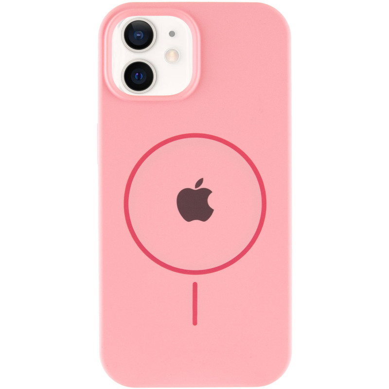 Фото Чехол Silicone Case Full Protective (AA) with Magnetic Safe для Apple iPhone 11 (6.1") (Розовый / Light pink) на vchehle.ua