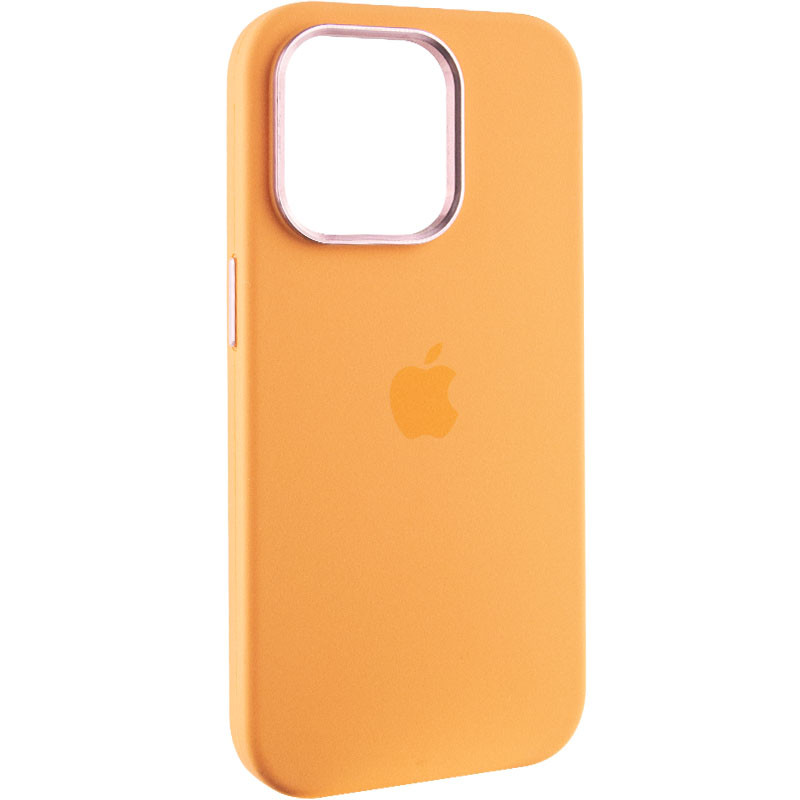 Чехол Silicone Case Metal Buttons (AA) для Apple iPhone 14 Pro Max (6.7") (Оранжевый / Marigold)