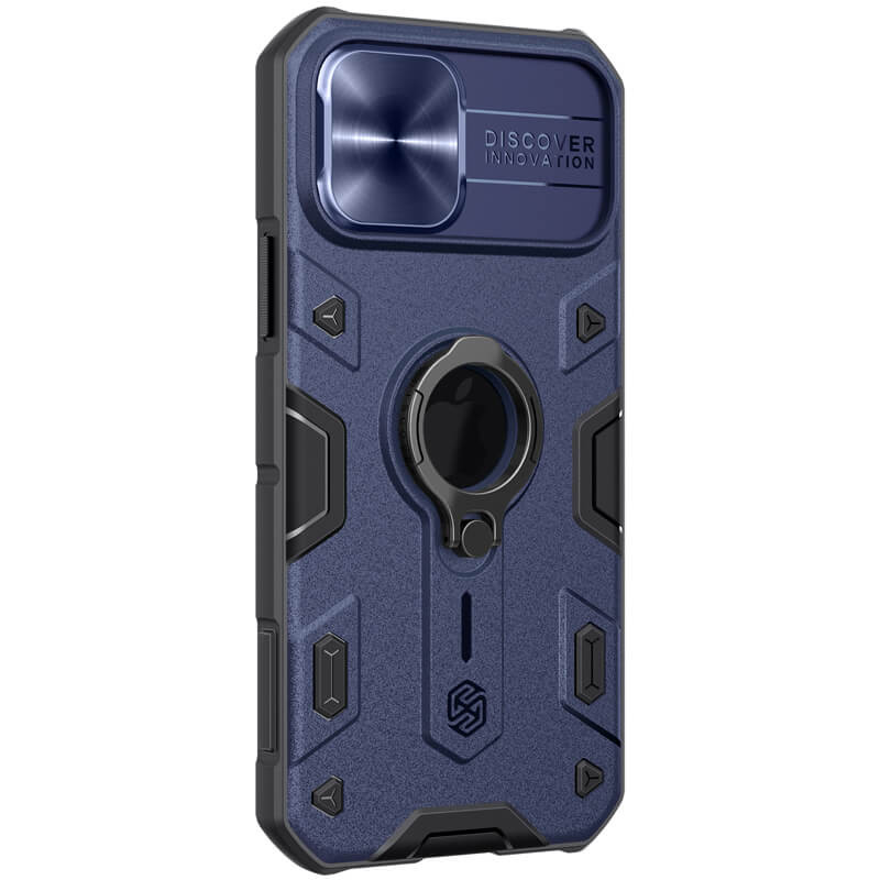 Фото TPU+PC чехол Nillkin CamShield Armor (шторка на камеру) для Apple iPhone 12 Pro Max (6.7") (Синий) в магазине vchehle.ua