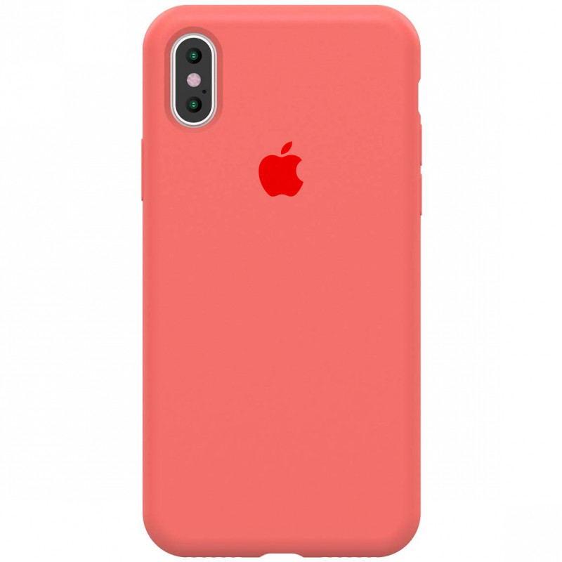 Чехол Silicone Case Full Protective (AA) для Apple iPhone X (5.8") / XS (5.8") (Розовый / Barbie pink)