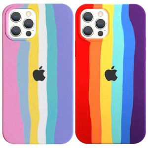 Чохол Silicone case Full Rainbow на Apple iPhone 13 Pro (6.1")