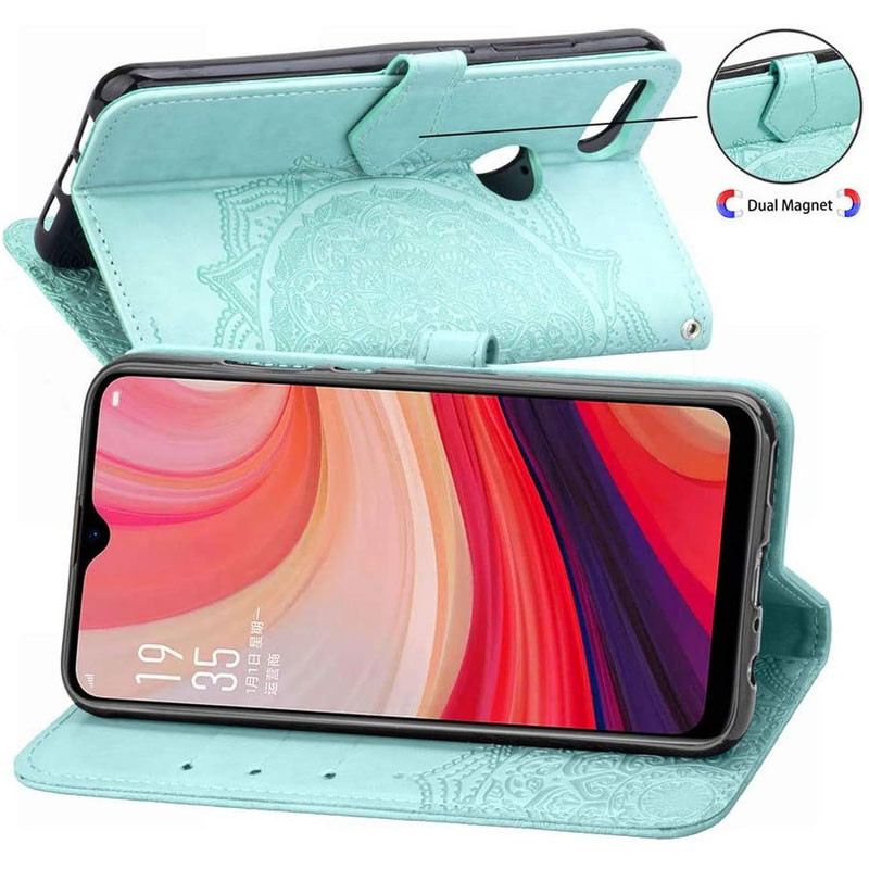 

Кожаный чехол (книжка) Art Case с визитницей для Oppo A5s (Бирюзовый) 1082208