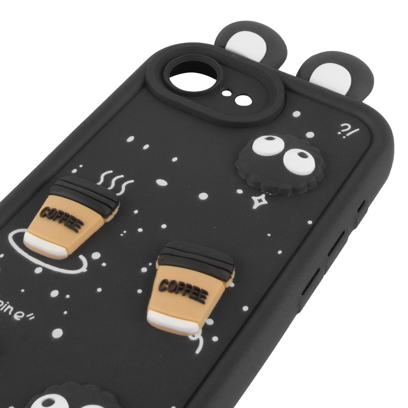 Чехол TPU Toys Case with Ears для Apple iPhone 16e (6.1") (Black) в магазине vchehle.ua