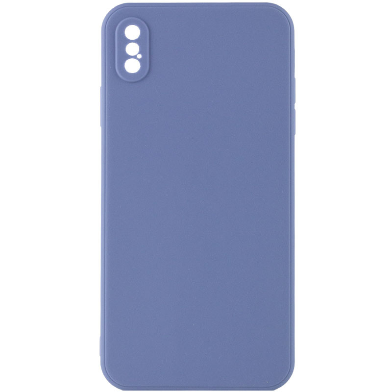 Силиконовый чехол Candy Full Camera для Apple iPhone XS Max (6.5") (Голубой / Mist blue)