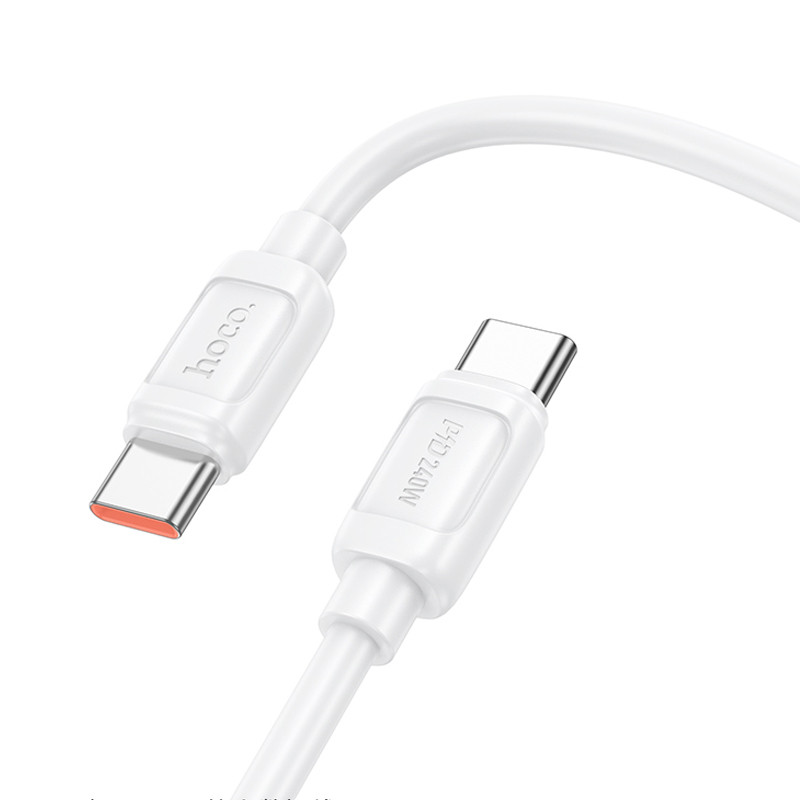 Фото Дата кабель Hoco X115 Surpass Type-C to Type-C 240W (1m) (White) в маназині vchehle.ua