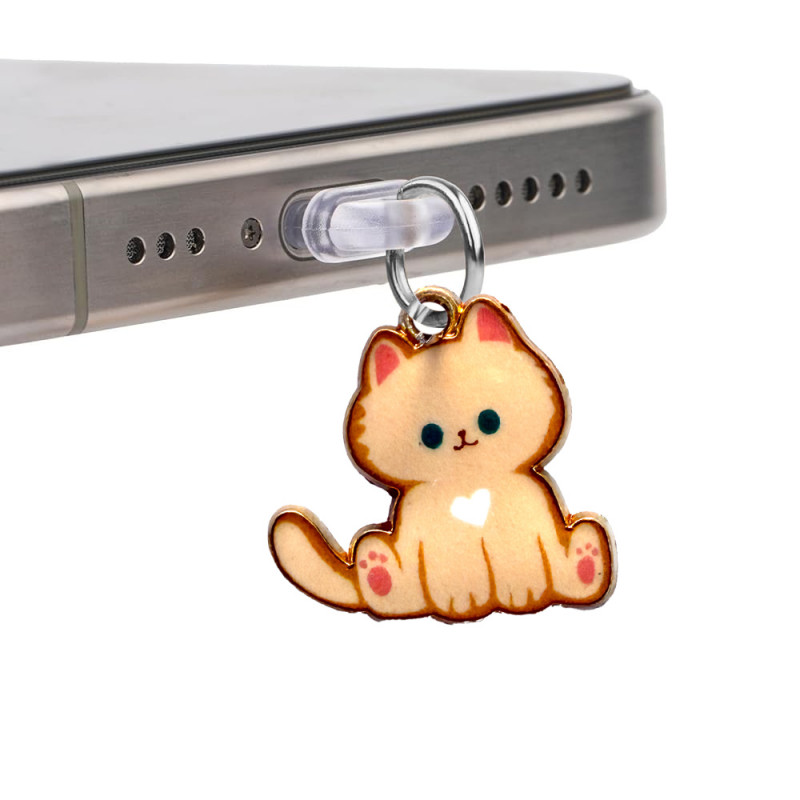 Заглушка силіконова Type-C з підвіскою IP44 (Cat metal beige)