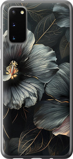 Чохол Чорні квіти на Samsung Galaxy S20