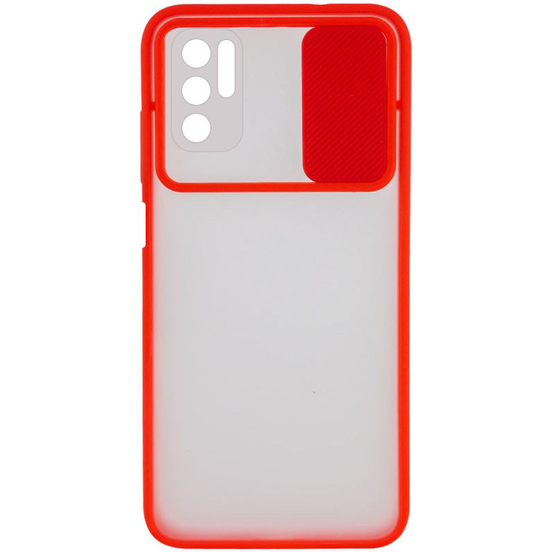 Фото Чехол Camshield mate TPU со шторкой для камеры для Xiaomi Redmi Note 10 5G / Poco M3 Pro (Красный) на vchehle.ua