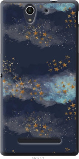 

Чехол Ночь золотые звезды для Sony Xperia C3 D2502 1406106