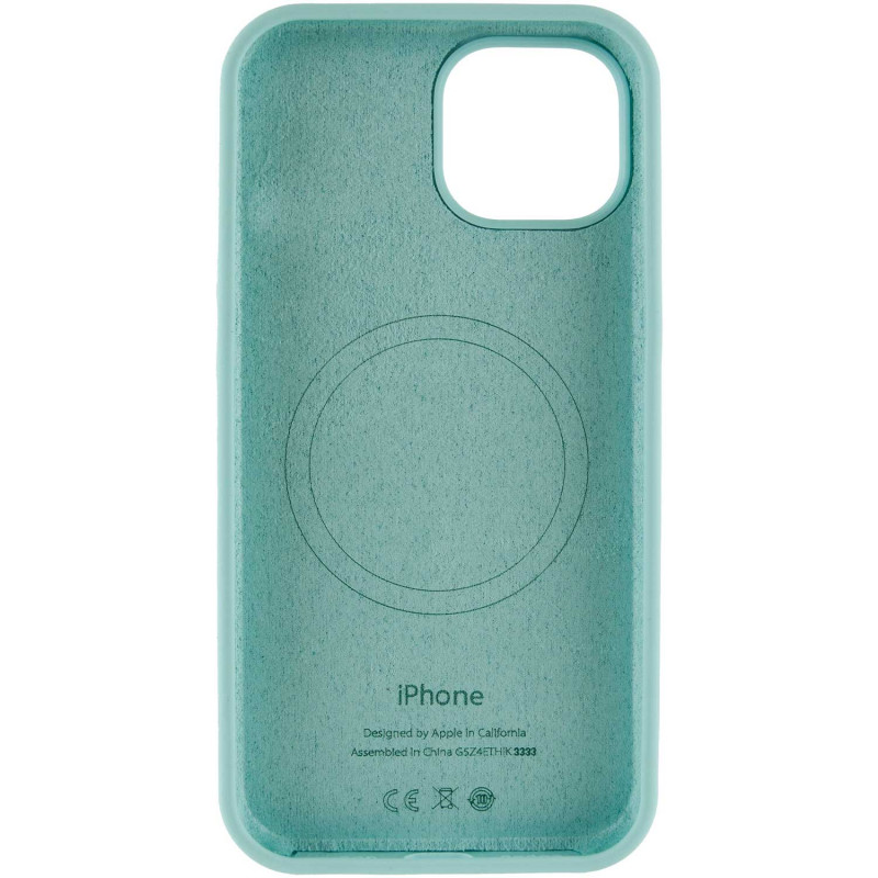 Фото Чохол Silicone Case Full Protective (AA) with Magnetic Safe на Apple iPhone 14 Plus (6.7") (Бірюзовий / Light Turquoise) в маназині vchehle.ua