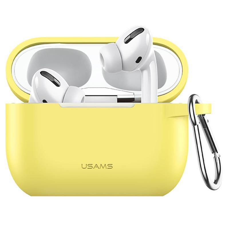 Силиконовый футляр USAMS US-BH568 Silicone Protective Cover для наушников AirPods Pro (Желтый / Neon Yellow)