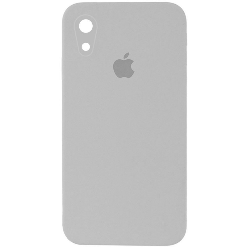 Чехол Silicone Case Square Full Camera Protective (AA) для Apple iPhone XR (6.1") (Серый / Light Grey)