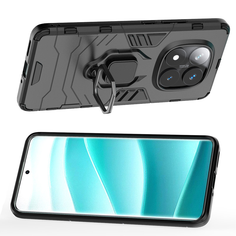 Ударопрочный чехол Transformer Ring for Magnet для Xiaomi Redmi Note 14 Pro 5G (Черный / Soul Black) в магазине vchehle.ua