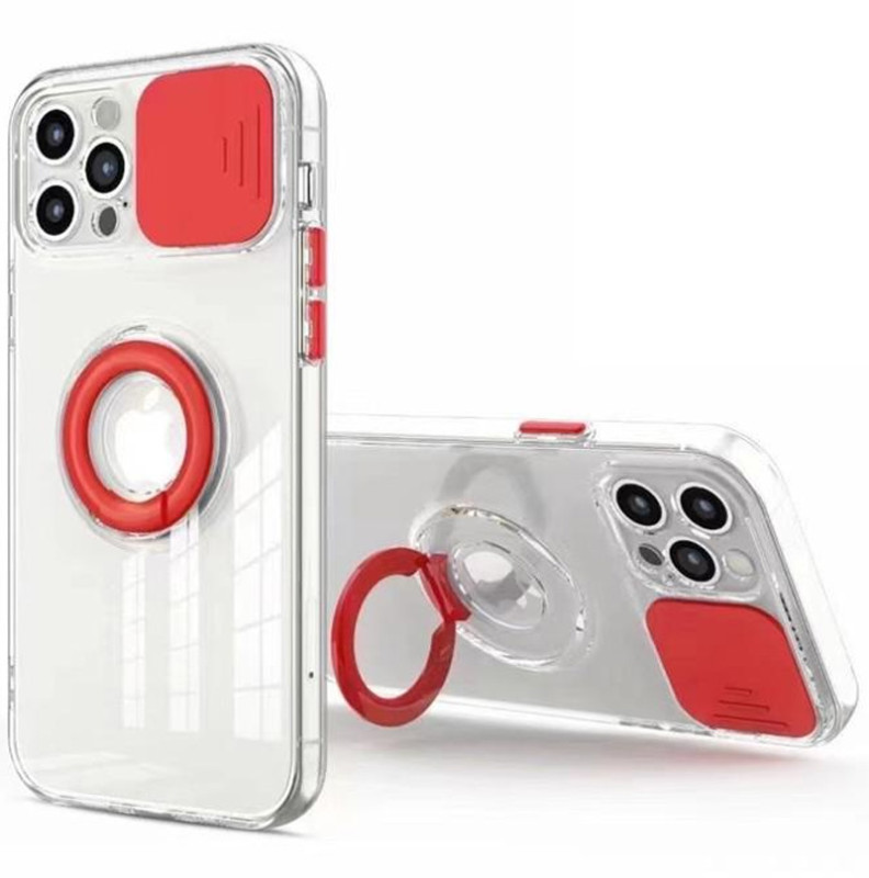 Чохол Camshield ColorRing TPU зі шторкою для камери на Apple iPhone 12 Pro Max (6.7") (Червоний)