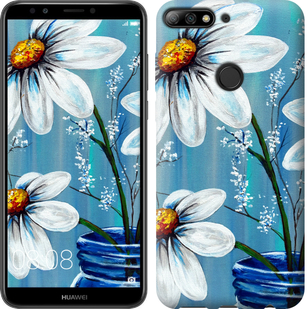 

Чохол Красиві арт-ромашки для Huawei Y7 Prime (2018) 672801