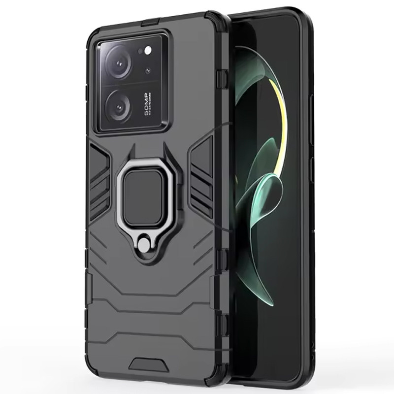 Ударопрочный чехол Transformer Ring for Magnet для Xiaomi Redmi 13C / Poco C65 (Черный / Soul Black)