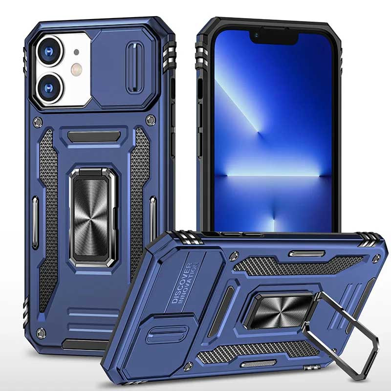 Ударопрочный чехол Camshield Army Ring для Apple iPhone 11 (6.1") (Синий / Navy)