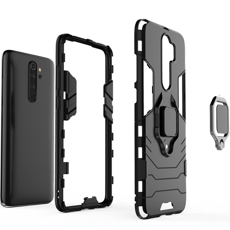Купить Ударопрочный чехол Transformer Ring for Magnet для Xiaomi Redmi Note 8 Pro (Черный / Soul Black) на vchehle.ua