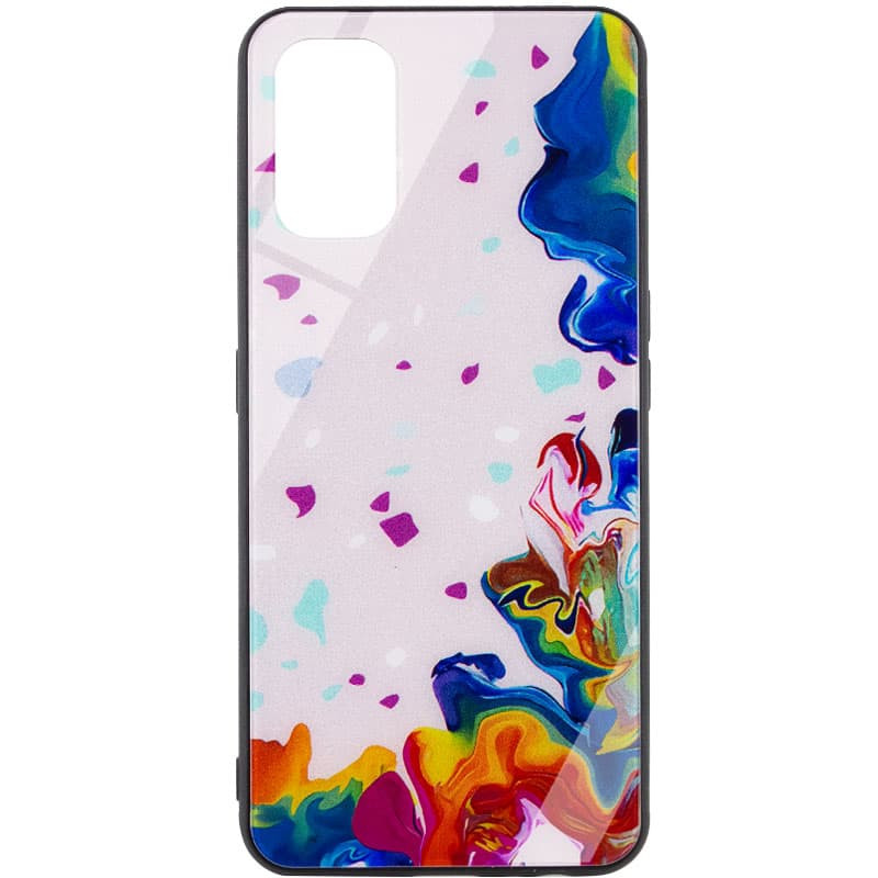 TPU+Glass чехол Diversity для Realme 7 Pro (Stains multicolored)