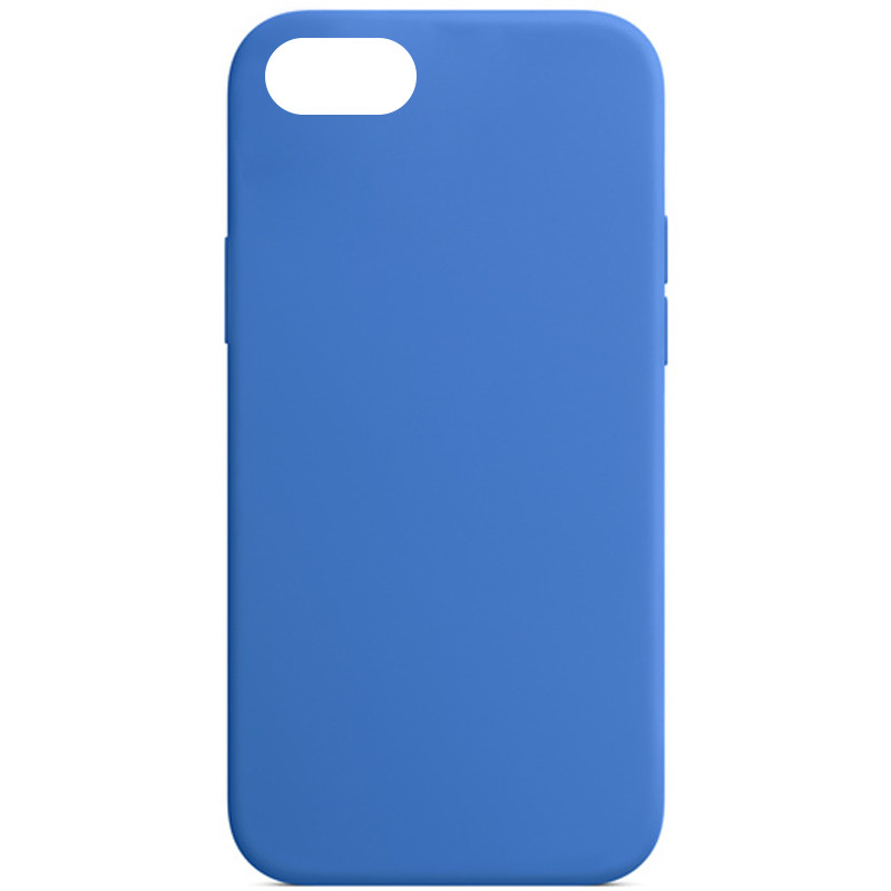 Чехол Silicone Case Full Protective (AA) NO LOGO для Apple iPhone SE (2020) (Синий / Capri Blue)