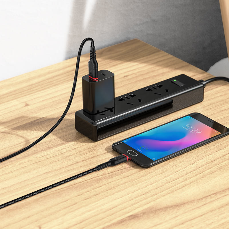 Дата кабель Hoco X59 Victory USB to MicroUSB (1m) (Черный) в магазине vchehle.ua