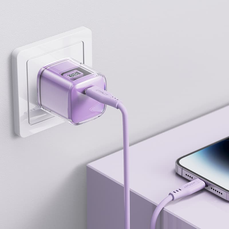 Купить СЗУ Acefast A53 Sparkling series PD30W GaN (USB-C) (Alfalfa purple) на vchehle.ua