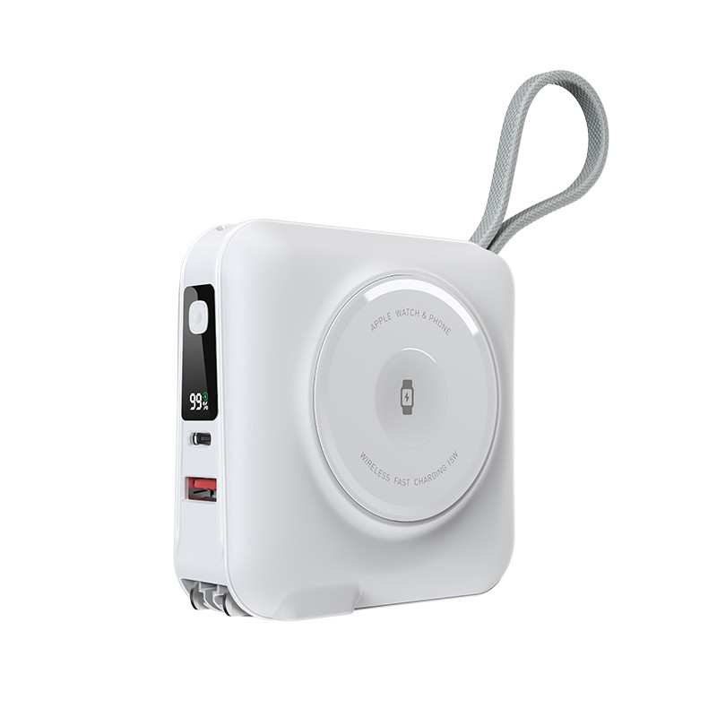 Купити Портативний ЗП Power Bank WIWU Wi-P051 6 in 1 PD45W з БЗП+iWatch 15000 mAh (White) на vchehle.ua