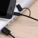 Фото Дата кабель Usams US-SJ077 2in1 U-Gee USB to Micro USB + Lightning (1m) (Черный) на vchehle.ua